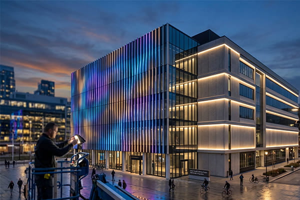 hybrid DMX and DALI facade lighting project